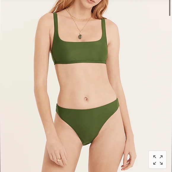 J Crew High Waist Cheeky Bottom eco fabric Safari green S/XS - Picture 1 of 3
